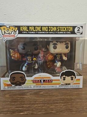 Funko Pop 2-Pack NBA Jam Karl Malone And John Stockton- New Toys & collectible.
